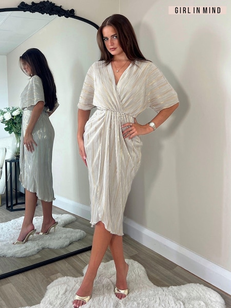 Cream золотой - Girl In Mind Chelsea Wrap Detailing Midi Dress (AC1453) | €33
