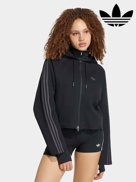 Black - Adidas Originals Sst 2.0 Cropped Hoodie