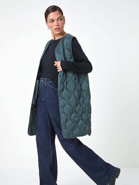 Roman Quilted Collarless Button Detail Gilet (AC1570) | €80