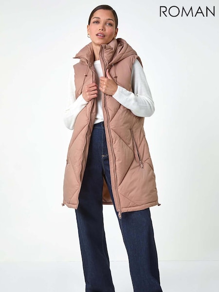 Roman Padded Longline Hooded Gilet (AC1588) | €73