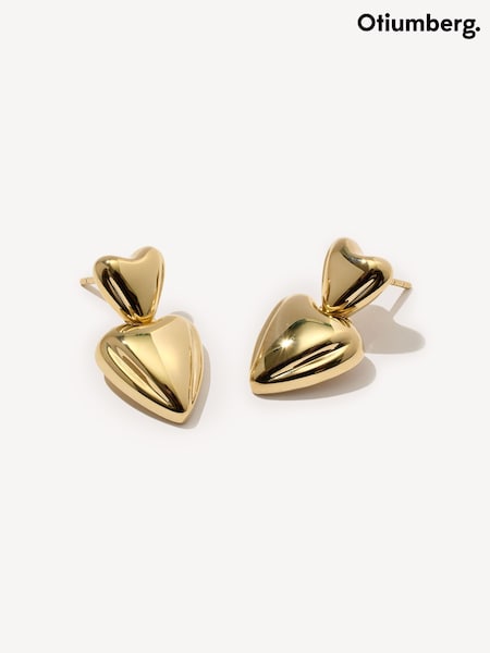 فضة مطلية بالذهب - Otiumberg Heart Earrings (AC1693) | ‏1,310 د.إ.‏