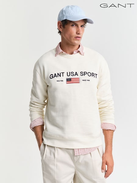 Gant Graphic Crew Neck 100% Cotton Sweater (AC1848) | 1,043 LEI