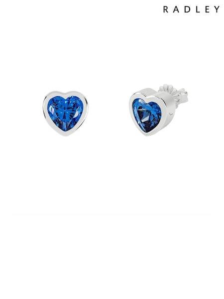 Radley Ladies Sterling Silver Love Blue Stone Heart Stud Earrings (AC1939) | €71