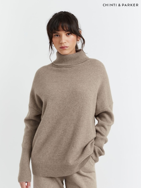 Chinti & Parker Pure Cashmere Relaxed Nude Polo Jumper (AC1945) | 2,607 LEI