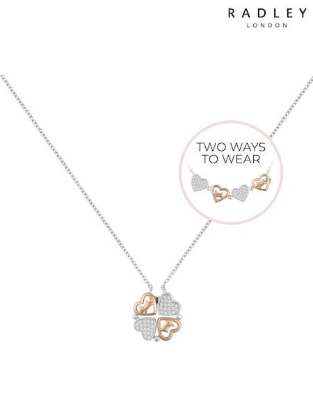 Radley London Sterling Silver 18ct Rose Gold Plated Magnetic Closing Hearts Necklace (AC1967) | ‏218 د.إ.‏