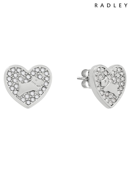 Radley Silver Plated Pavé Stone Heart Earrings (AC1972) | €47
