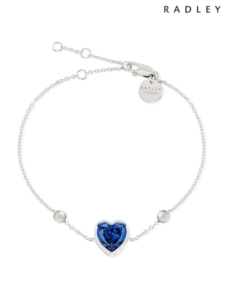 Radley Ladies Sterling Silver Blue Stone Heart Love Bracelet (AC1977) | €66