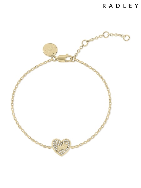 Radley 18ct Gold Plated Pavé Stone Heart Bracelet (AC1995) | 50 €