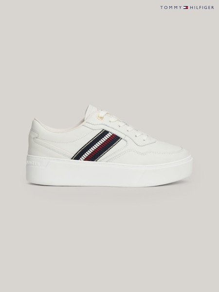 Tommy Hilfiger Cream Stripes Platform Trainers (AC2034) | € 87