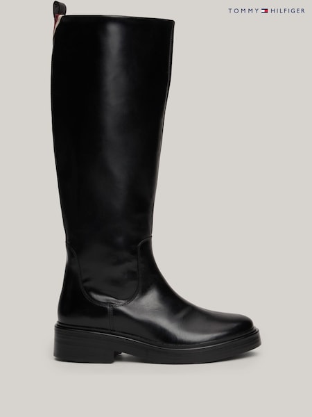 Tommy Hilfiger Premium Leather Long Black Boots (AC2038) | AED1,456
