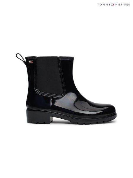 Tommy Hilfiger Flag Black Rainboots (AC2049) | AED262