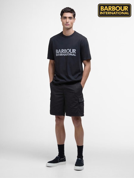 Barbour® International Ripstop Cargo Black Shorts (AC2095) | ₪377