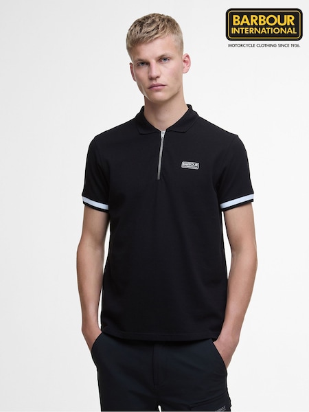 Barbour® International Bradley Black Polo Shirt (AC2117) | 322 QAR