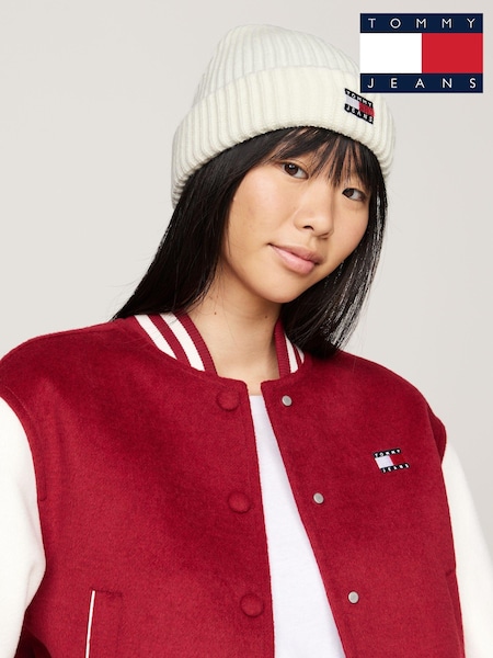 Tommy Hilfiger White Tommy Hilfiger White Heritage Beanie (AC2169) | €27