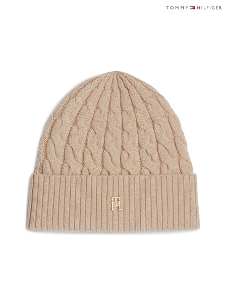 rjava - Tommy Hilfiger Naval Cable Brown Beanie (AC2171) | € 44