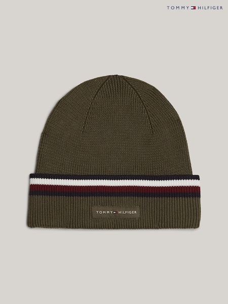 أخضر - Tommy Hilfiger Blue Love Solid Stripe Beanie (AC2231) | ‏131 د.إ.‏