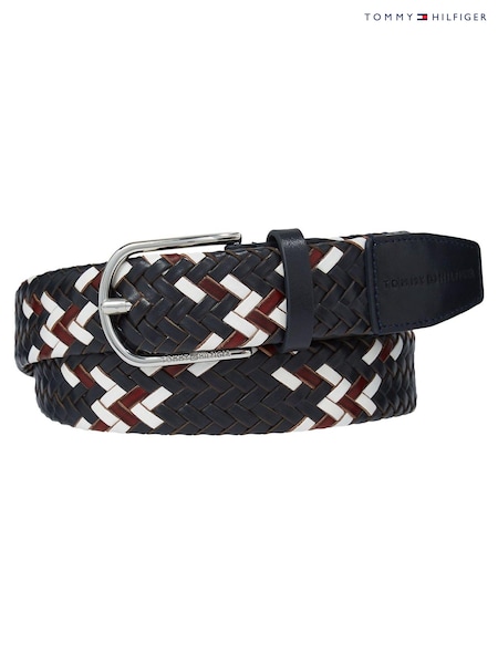 Tommy Hilfiger Blue Business Luxe Leather Belt (AC2236) | ‏327‏₪