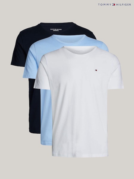 Tommy Hilfiger White Signature Essential Short Sleeved 100% Cotton T-Shirt 3 Pack (AC2274) | € 35