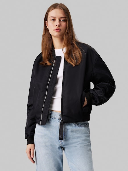 Calvin Klein Black Nylon Bomber Jacket (AC2306) | AED407