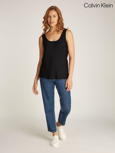 Calvin Klein Black Sleeveless Twill Tank Top (AC2342) | €26