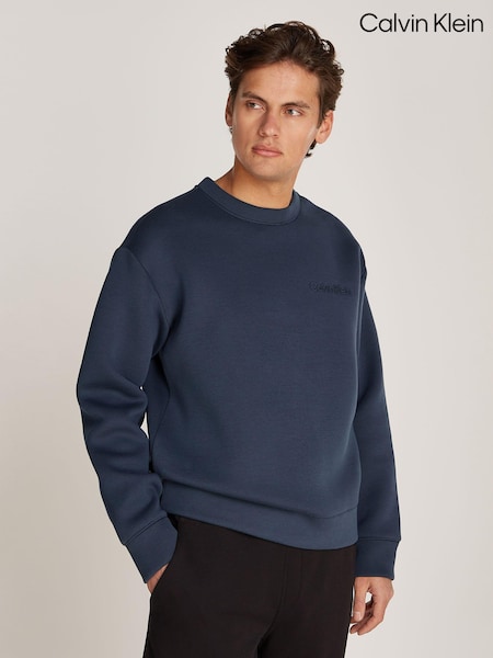 Calvin Klein Blue Spacer Embossed Logo Sweatshirt (AC2349) | AED291