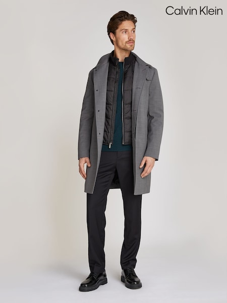 Calvin Klein Grey Technical Wool Coat (AC2368) | €515