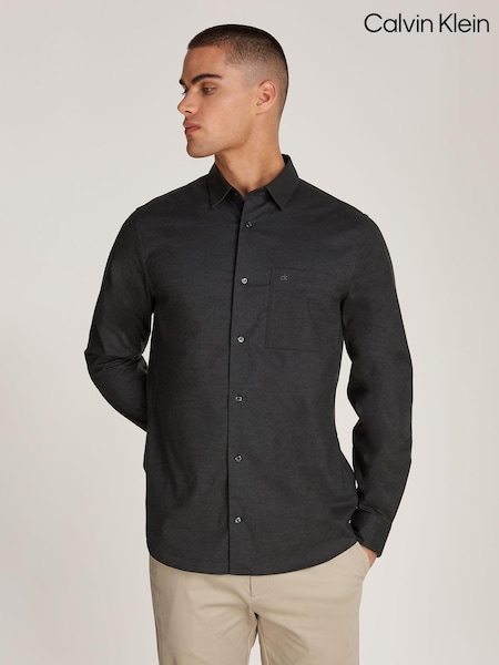 Gri - Calvin Klein Flannel Solid Cămăși (AC2371) | 354 LEI