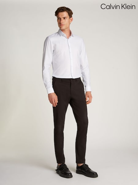 Черный - Calvin Klein Slim Fit Satin Stretch Chino Trousers (AC2396) | €64