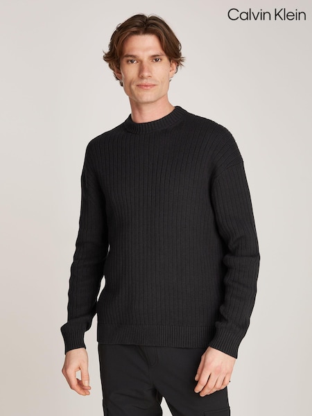 Calvin Klein Black Crew Neck Knit Jumper (AC2405) | 315 zł