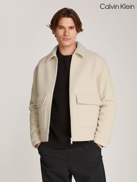 Calvin Klein Natural Wool Blend Jacket (AC2414) | AED786