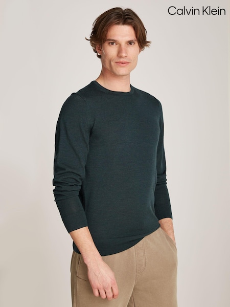 Calvin Klein Blue Merino Crew Neck Jumper (AC2433) | €73