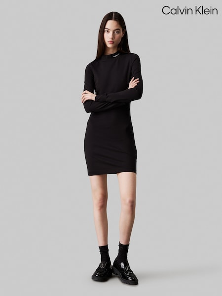 Calvin Klein Black Logo Elastic Milano Dress (AC2438) | €59