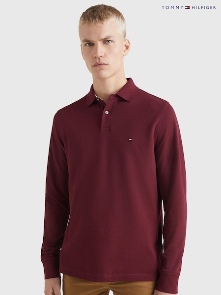 Tommy Hilfiger Red 1985 Regular Fit Long Sleeved Polo Shirt (AC2487) | €50