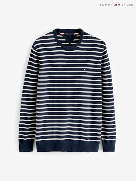 Tommy Hilfiger Blue Essential 100% Cotton Crew Neck Sweater (AC2488) | R$ 890