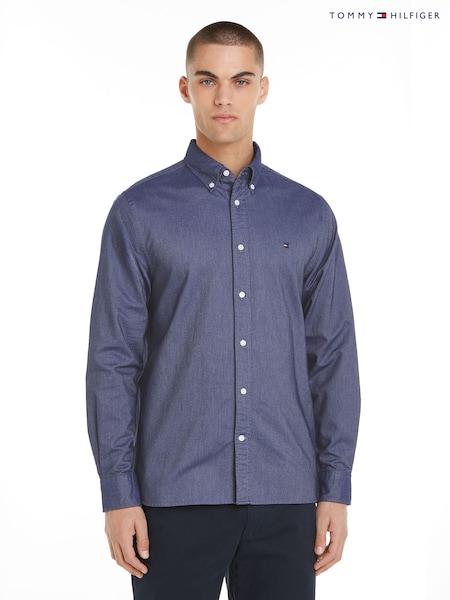 Tommy Hilfiger Blue Regular Fit Solid Heritage Oxford Shirt (AC2495) | AED247