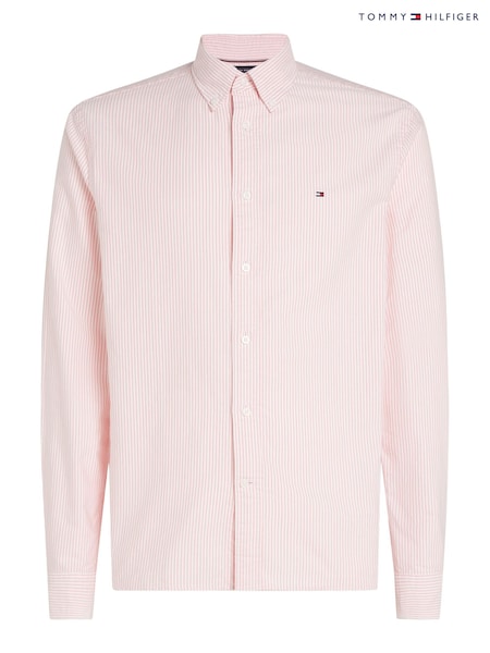 Tommy Hilfiger Pink Regular Fit Heritage Oxford Stripe Shirt (AC2513) | 443 LEI