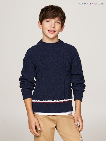 Tommy Hilfiger Blue Global Chenille Cable Sweater (AC2539) | 3,304 UAH