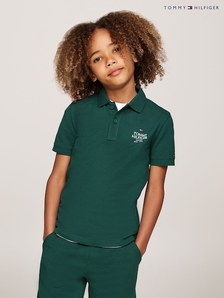 Tommy Hilfiger Green Regular Fit Logo Short Sleeved 100% Cotton Polo Shirt (AC2558) | 2,403 UAH