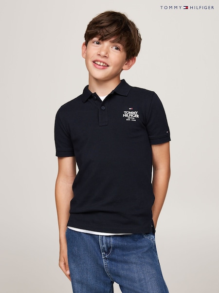 Tommy Hilfiger Blue Regular Fit Logo Short Sleeved 100% Cotton Polo Shirt (AC2565) | 2,403 UAH