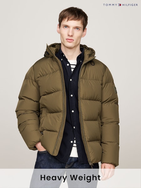 Tommy Hilfiger Green Down Hooded Puffer Jacket (AC2590) | €395