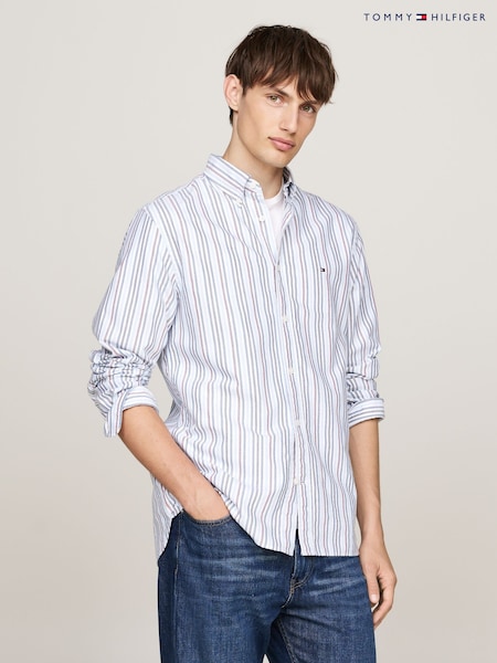 Tommy Hilfiger Blue Regular Fit Multi Stripe Oxford Shirt (AC2606) | AED524