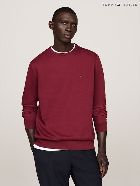 Tommy Hilfiger Red Essential Intechno Crew Neck Sweatshirt (AC2612) | R$ 1,085