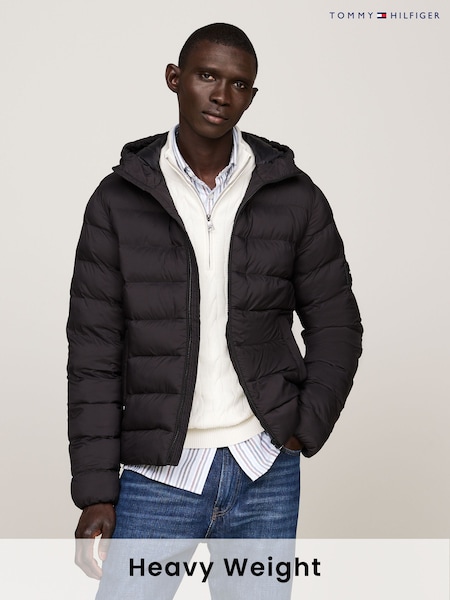 Tommy Hilfiger Mid Weight Hooded Black Jacket (AC2622) | €305