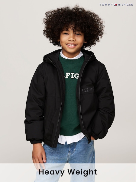 Tommy Hilfiger Black Light Padded Ribstop Jacket (AC2655) | AED262