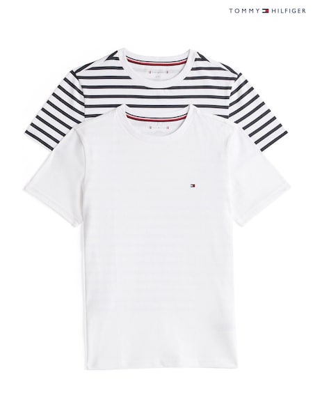 Blanco - Tommy Hilfiger Original Long Sleeve 100% Cotton T-Shirts 2 Pack (AC2656) | 45 €