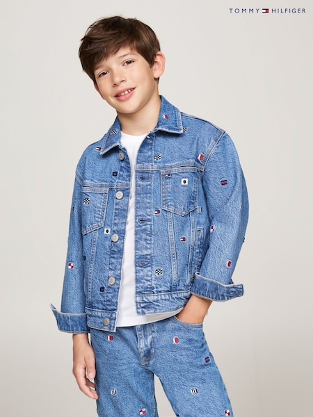 Tommy Hilfiger Blue Flags Denim Oversized Trucker (AC2673) | R$ 690
