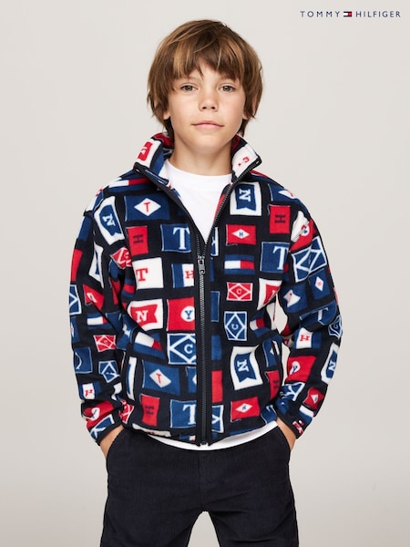 Tommy Hilfiger Blue Flags Polar Fleece Zip Sweatshirt (AC2680) | €36