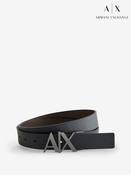 Armani Exchange Reverisble Logo Buckle Black Belt (AC2700) | ‏38 ر.ع.‏