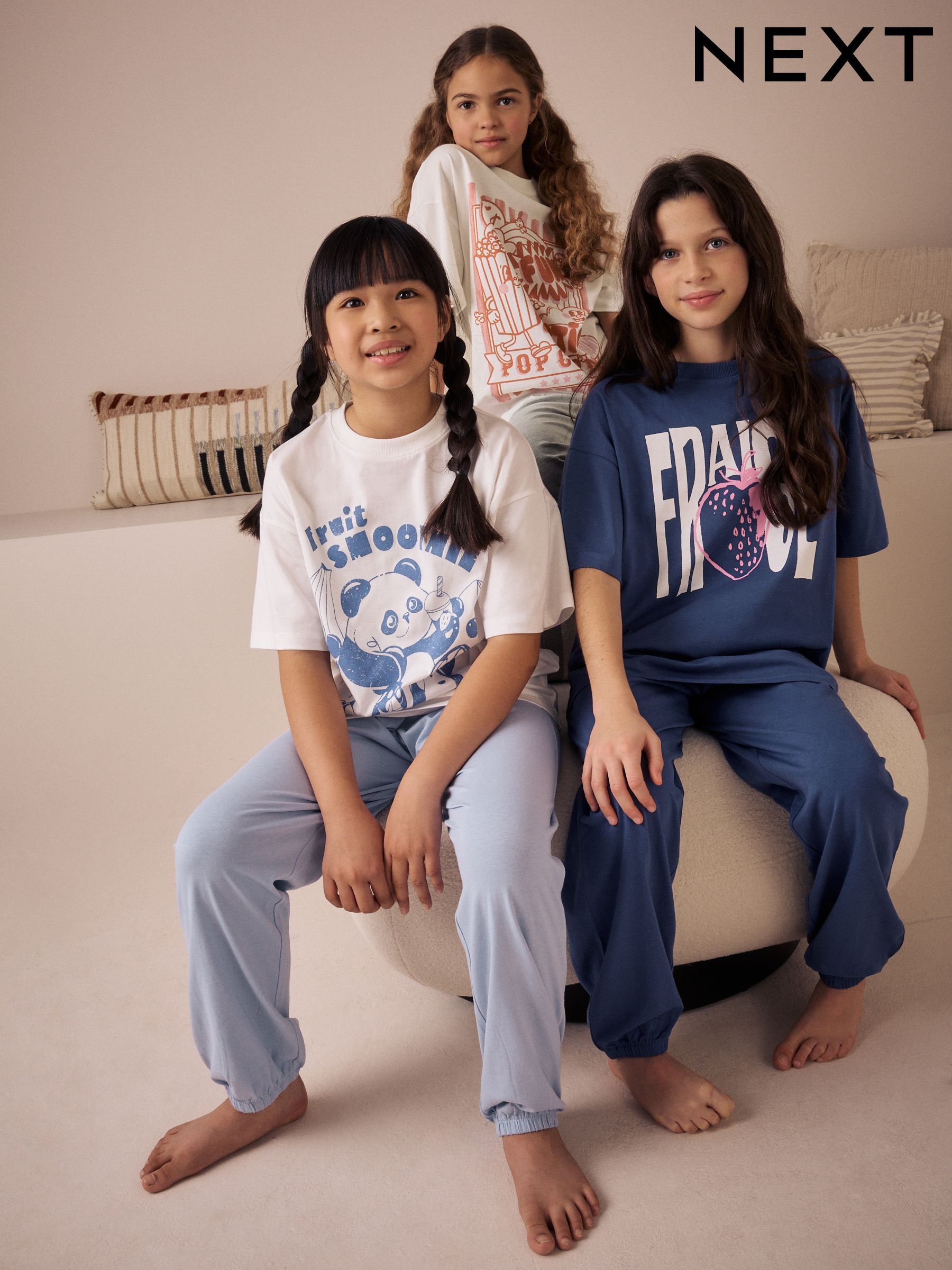 Pyjamas NEXT Lot De 3 - Coton Pur, Confortables, Manches Longues, Taille Élastique - 7