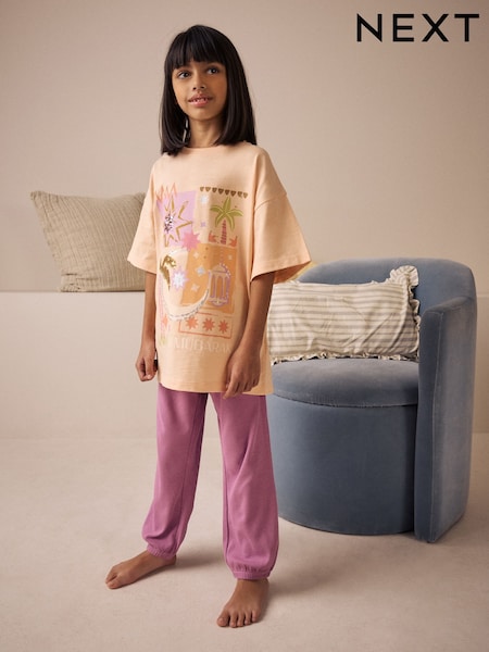 أرجواني/ برتقالي - Jogger Eid Pyjamas 1 Pack (3-16yrs) (AC2712) | ‏66 د.إ.‏ - ‏ 91‏ د.إ.